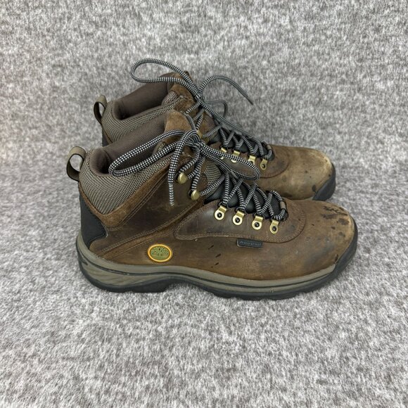 ✅Timberland White Ledge Mens 10M Waterproof Mid Hiking Boot Brown Leather Rugged - Picture 2 of 12